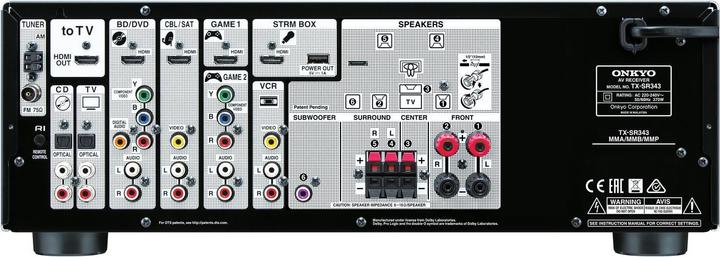 Actual product image Onkyo Tx-Sr343 (5.1 channels, AM, FM)