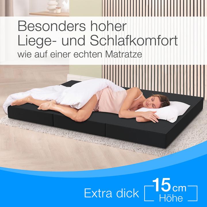 Actual product image Bestschlaf Klappmatratze, 3-teilige Faltmatratze, Reisebett, Gästematratze (120 x 195 cm, Foam core)