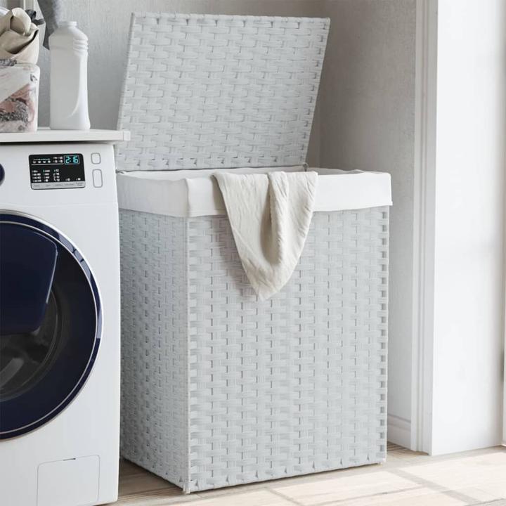 Produktbild VidaXL Wäschekorb mit Deckel Weiss 46x33x60 cm Poly