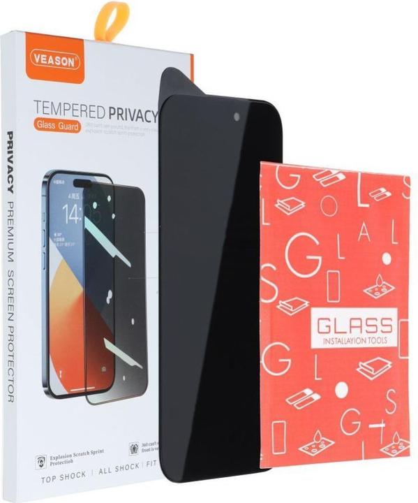 Actual product image Partner Telecom Protective glass Veason 6D Pro Veason Privacy Glass - for Iphone X / XS / 11 Pro black (1 Piece, Realme 11 Pro+, Apple iPhone X)