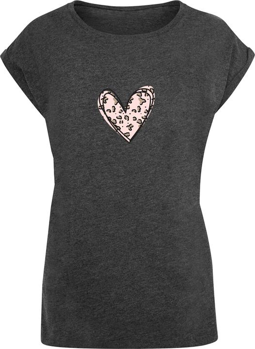 Actual product image Merchcode Ladies Valentines Day - Leopard Heart Extended Shoulder Tee - 117969 (4XL)