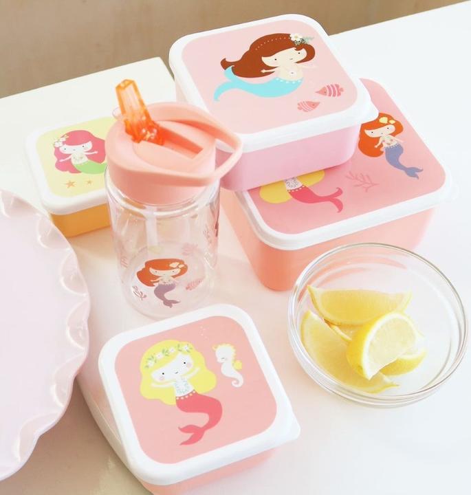 Produktbild A Little Lovely Company ALLC Lunch Box Mermaids SBSEME40 pink 18x6x12cm
