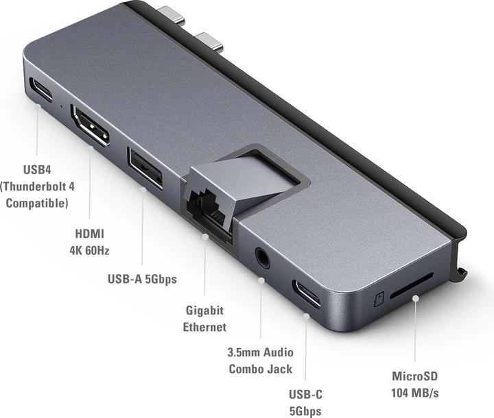 Image du produit Hyper Hub HD 7-en-2 USB-C pour MBPro M1/M2 bleu moyen (USB-C, 7 Ports)