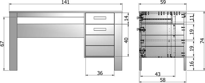 Actual product image Woood Dennis (74 x 141 x 59 cm)