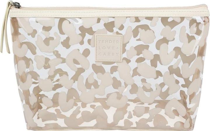 Tender Love + Carry Beige Leoprd Clear Holdall