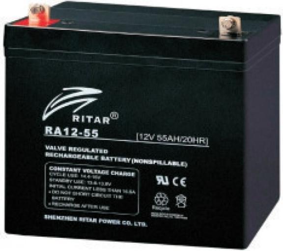 Actual product image Ritar AGM Battery RA12-55D (12 V, 55 Ah)