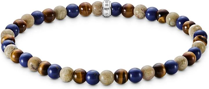 Thomas Sabo Bead Armband in Braun und Blautönen (17 cm, Silber 925)
