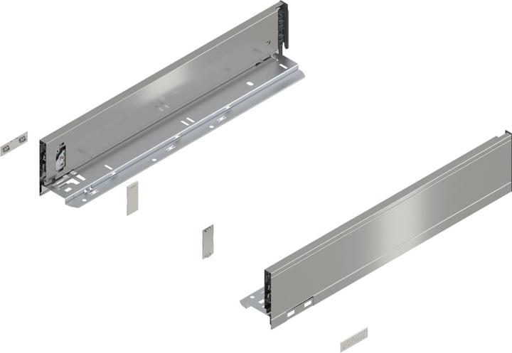 Blum Legrabox pure H M | 1 pair 40kg 270mm | Tip On full-extension runner inox set