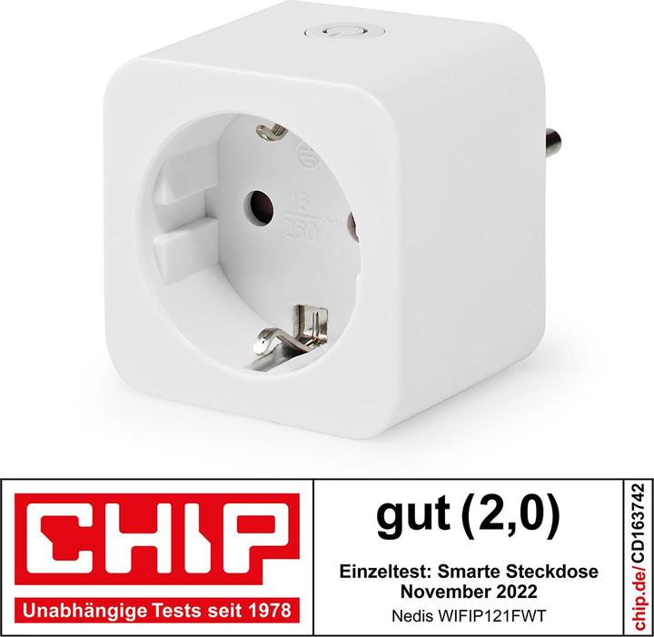Nedis Smartlife Smart Plug| WLAN| Misuratore di potenza| 3680 W| Tipo F CEE 7/3| -10