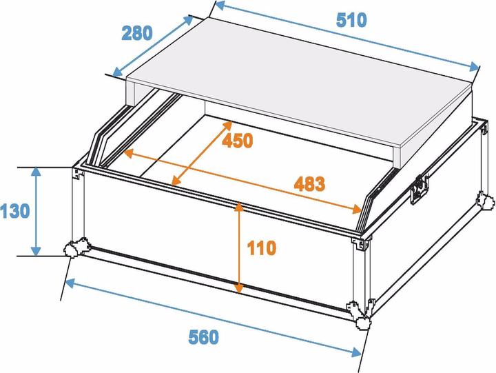 Image du produit Roadinger Mixer-Case LS-19 CD-Case (L x l x h) 490 x 560 x 280 mm (Accessoire)