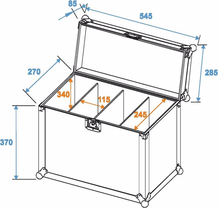 Actual product image Roadinger EC-SL4M Equipment case (L x W x H) 285 x 525 x 445 mm (Accessories)