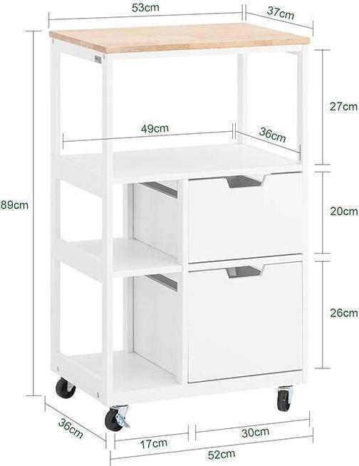 Produktbild SoBuy Küchenwagen mit 2 Schubladen