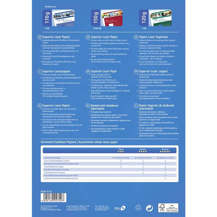 Produktbild Avery Colour Laser (120 g/m², A4, 200 x)