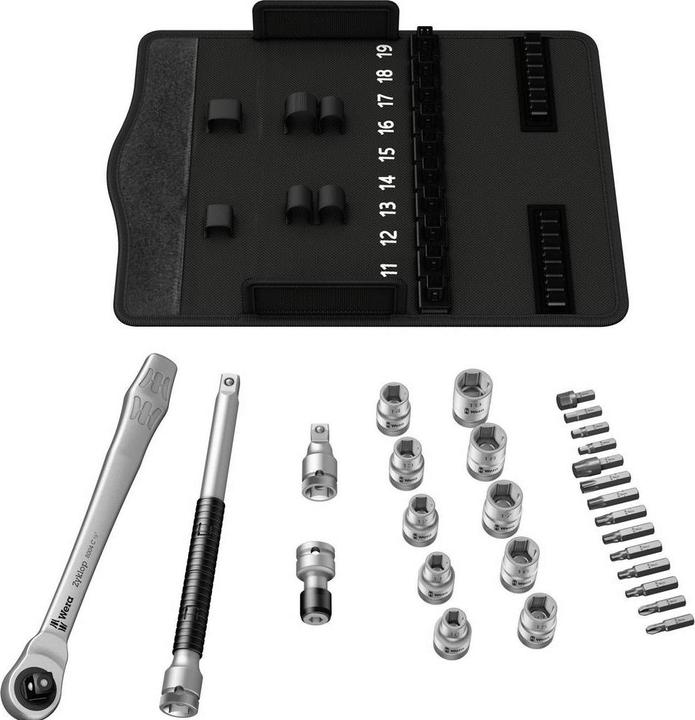 Actual product image Wera 8100 SC 8 Zyklop Metal Ratchet Set (11 mm, 17 mm, 19 mm, 12 mm, 15 mm, 14 mm, 16 mm, 13 mm, 18 mm, 10 mm)