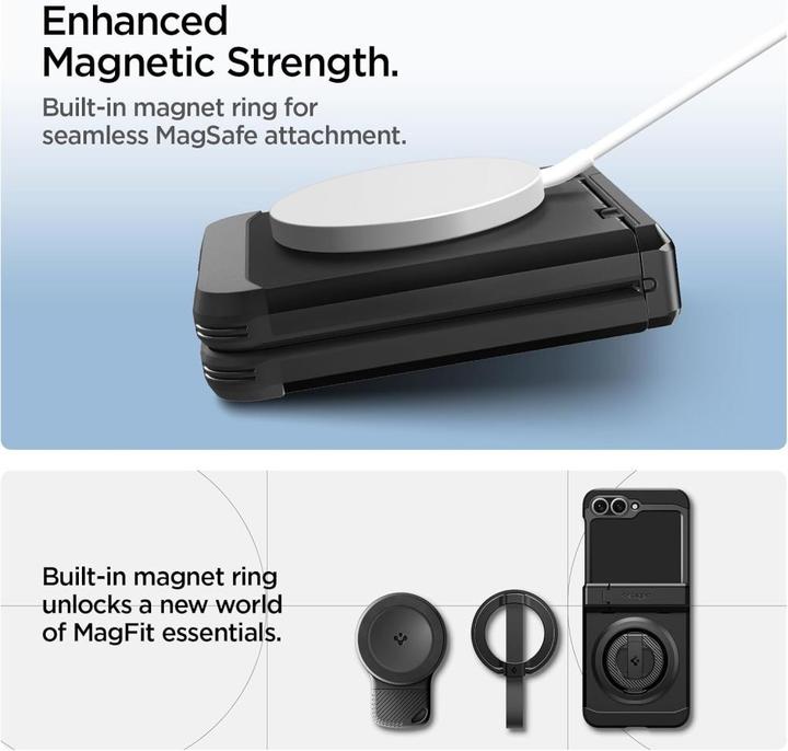Immagine prodotto Spigen - Tough Armor Pro MagSafe - Samsung Galaxy Z Flip6 / Flip7 FE - Black (Samsung Galaxy Z Flip6, Samsung Galaxy Z Flip7 FE)