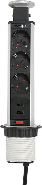 Produktbild Newpo Mehrfachsteckdose | 3x Steckdosen | 2x USB-Anschlüsse |
