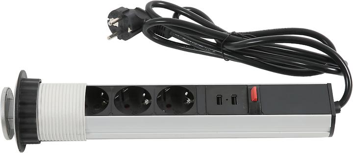 Produktbild Newpo Mehrfachsteckdose | 3x Steckdosen | 2x USB-Anschlüsse |