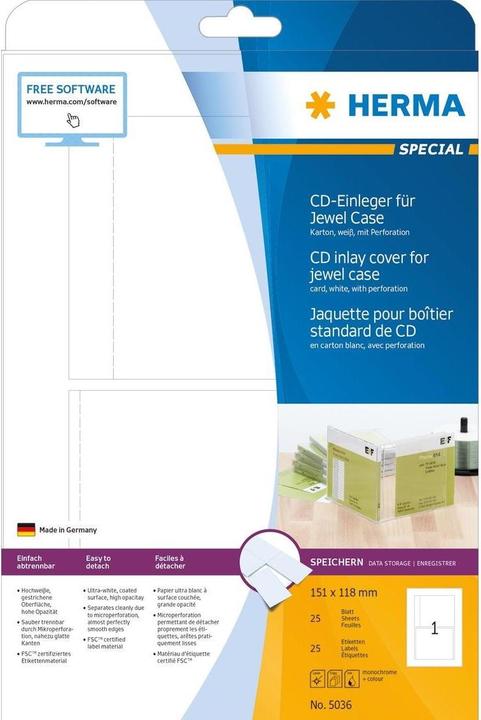 Produktbild HERMA CD Einleger A4
