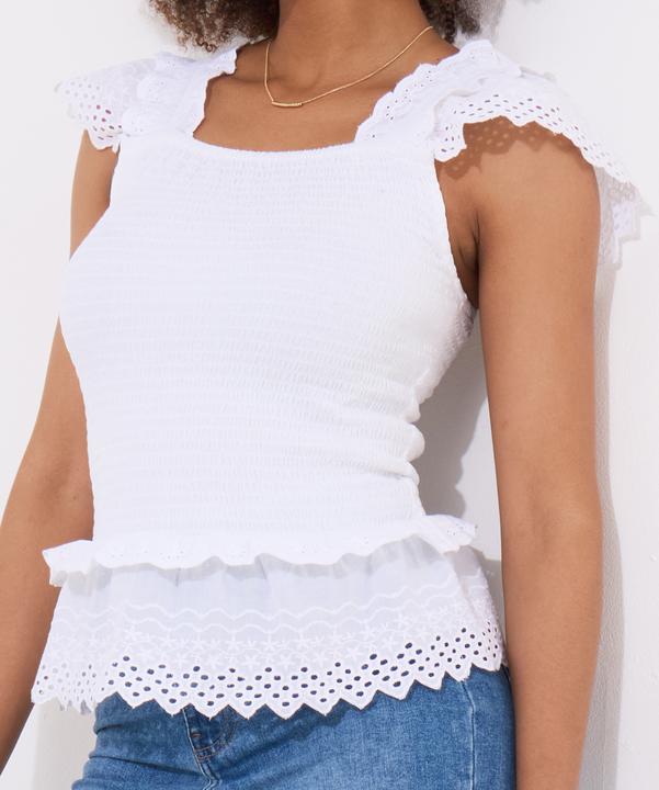 Actual product image Joe Browns Slim Fit Frilly Broderie Peplum Top