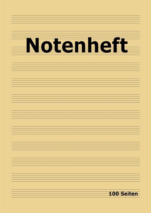 Actual product image Notenheft: DIN A4 Notenlinienheft | 100 Seiten mit 12 Notenzeilen / Systeme pro Blatt | Papier 90g/m (A4, Hardcover)