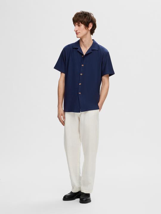 Produktbild Selected Homme Geripptes cuban collar Kurzarmhemd (S)