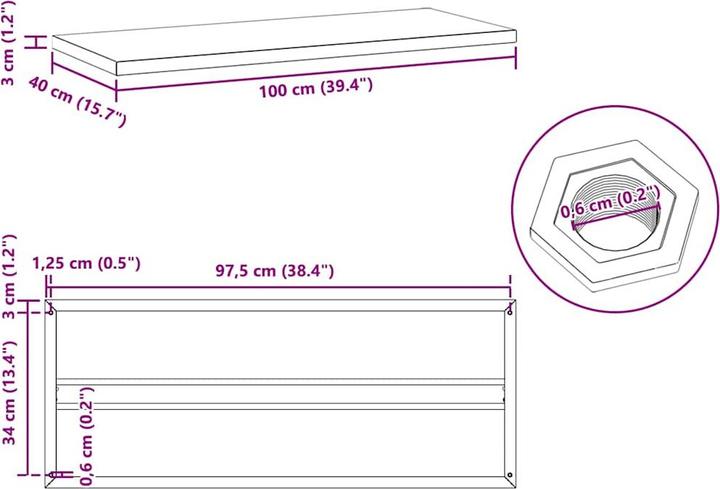 Immagine prodotto VidaXL Mensole a muro 2 pezzi. Nobile (100 x 40 x 3 cm)