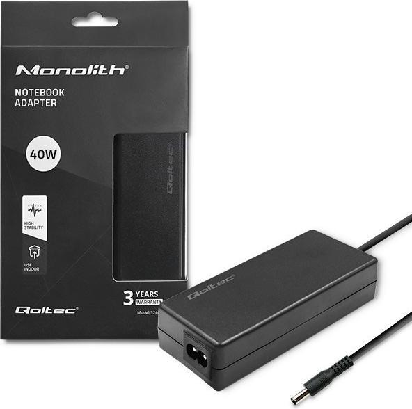 Actual product image Qoltec 40W power supply unit | 12V | 3.33a | 5.5*2.1 | + power cable (40 W)