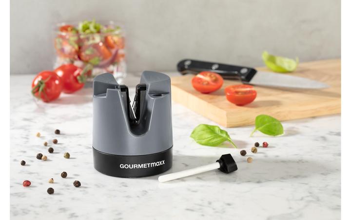 Actual product image Gourmetmaxx Knife sharpener 6.4 cm, anthracite/black, detail colour