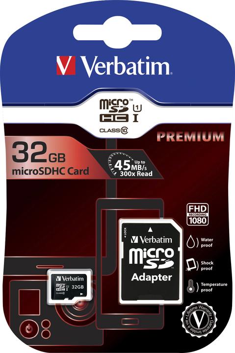 Immagine prodotto Verbatim Scheda Micro SDHC Classe 10 (32 GB, microSDHC, U1, UHS-I)