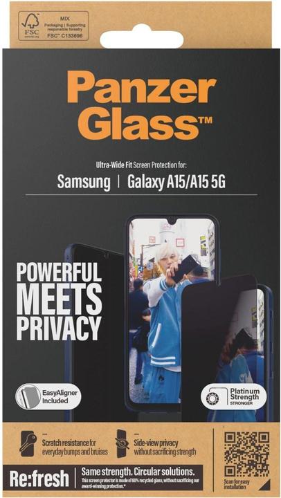 Immagine prodotto PanzerGlass Privacy (1 Pezzo/i, Samsung Galaxy A15)