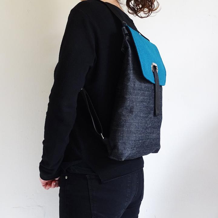 Image du produit Only-Bags.Store Denim BackPack avec fermeture éclair et compartiment de sécurité, sac à dos de voyage