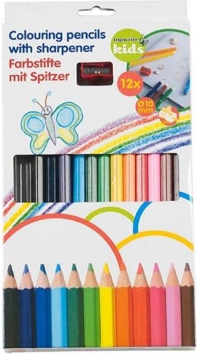 Topwrite Farbstifte 12tlg mit Spitzer (Mehrfarbig, 12 x)