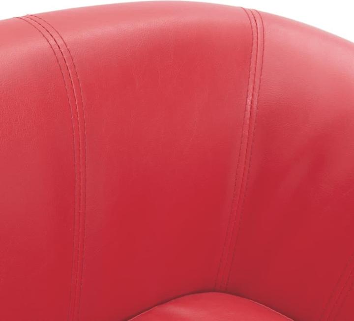 Produktbild VidaXL Clubsessel mit Fusshocker Rot Kunstleder,Farbe