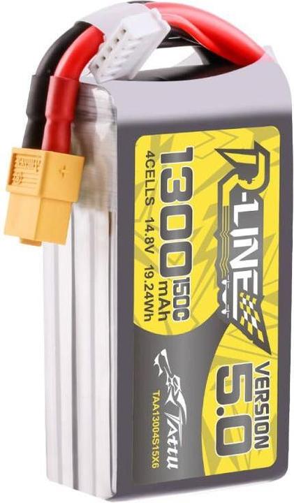 Actual product image Tattu R-Line Version 5.0 1300mAh 14.8V 150C 4S1P Lipo Battery Pack with XT60 Plug (14.80 V, 1300 mAh)