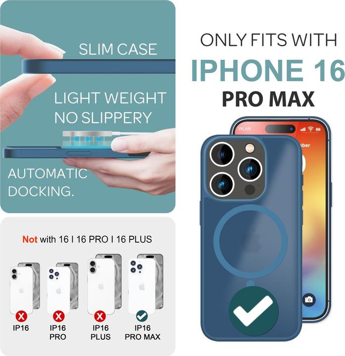 Actual product image Nalia Matte hybrid case with MagSafe function (Apple iPhone 16 Pro Max)