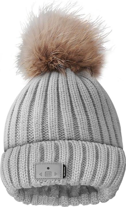 SBS Wintermütze Fur m. BT-Headset, grau