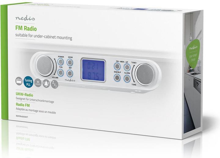 Productafbeelding Nedis Keukenradio FM-radio Onderkastradio 30 voorkeurzenders Display met automatische D (FM)