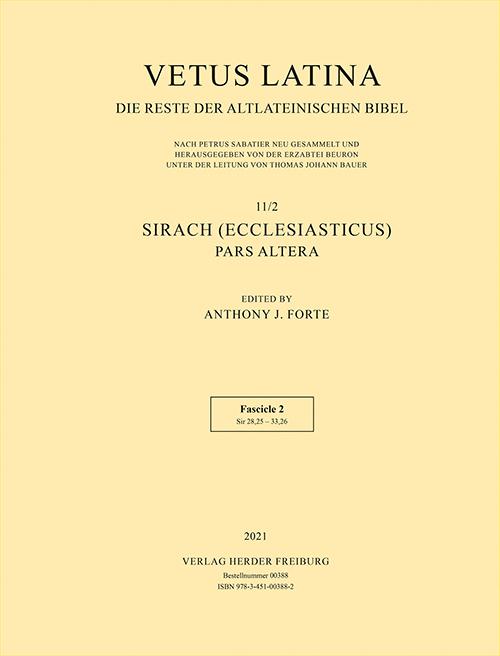 Label énergétique Sirach (Ecclesiasticus) - Pars altera (Allemand, Anthony J. Forte, 2021)