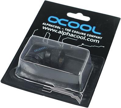 Actual product image Alphacool HF Angle adapter 90° rotatable G1/4 AG to G1/4 IG Deep Bla