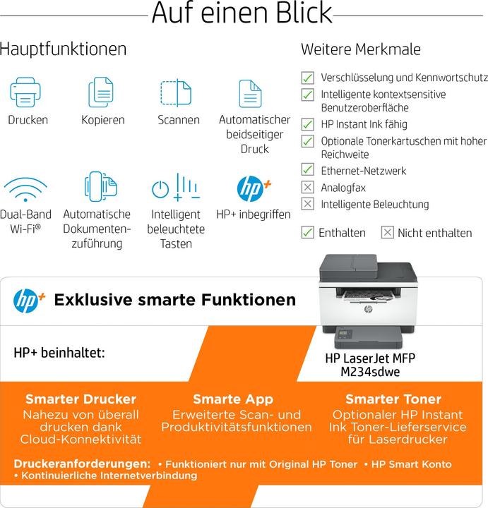 Productafbeelding HP LaserJet MFP M234sdwe (Laser, Zwart-wit)