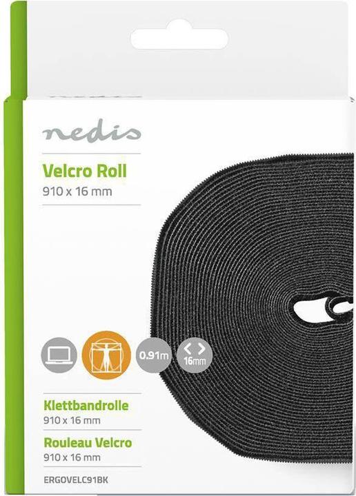 Actual product image Nedis Velcro Roll for Cable 910 x 1.6 cm Black Unisex (9100 mm)