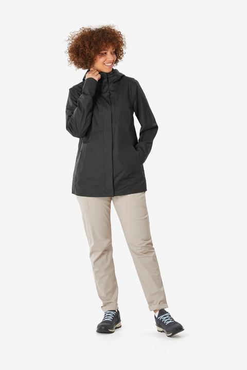 Actual product image Quechua Wanderjacke Damen wasserdicht - NH500 schwarz (M)