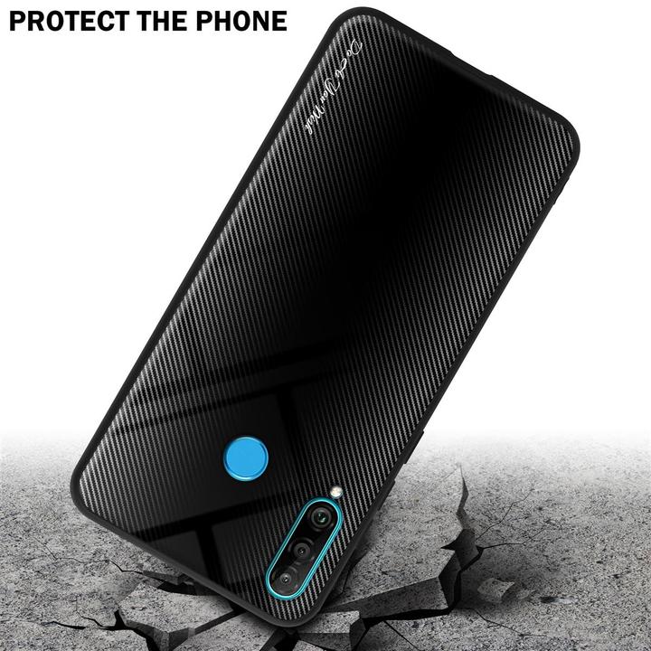 Actual product image Cadorabo TPU Striped Glass Cover (Huawei P30 Lite)
