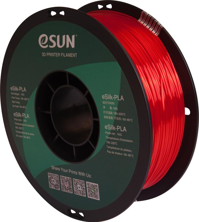 Immagine prodotto eSUN EPLA-SILK 1,75mm ROSSO 1kg FILAMENTI 3D (PLA, 1.75 mm, 1000 g, Rosso)