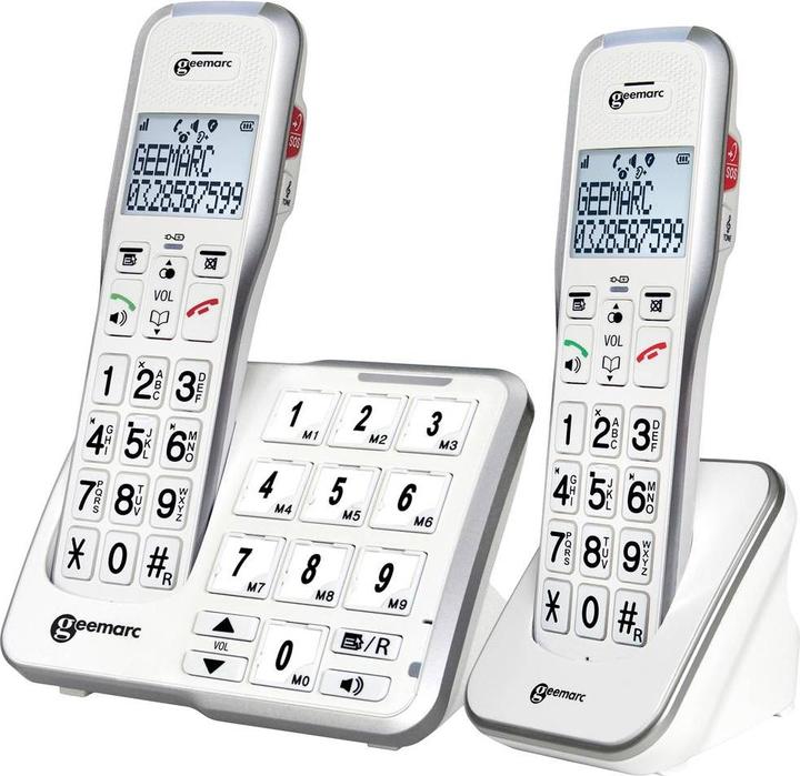Geemarc AMPLIDECT 595-2 PHOTO Téléphone sans fil pour seniors Répondeur, touches photo Écran rétroéclairé