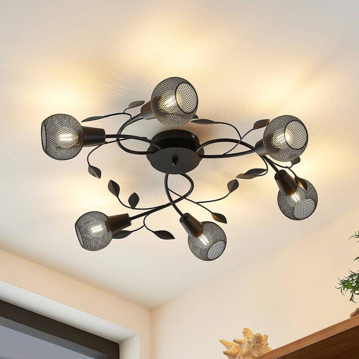 Produktbild Lindby Kanye Florentiner-Deckenlampe sechsflammig (E14)