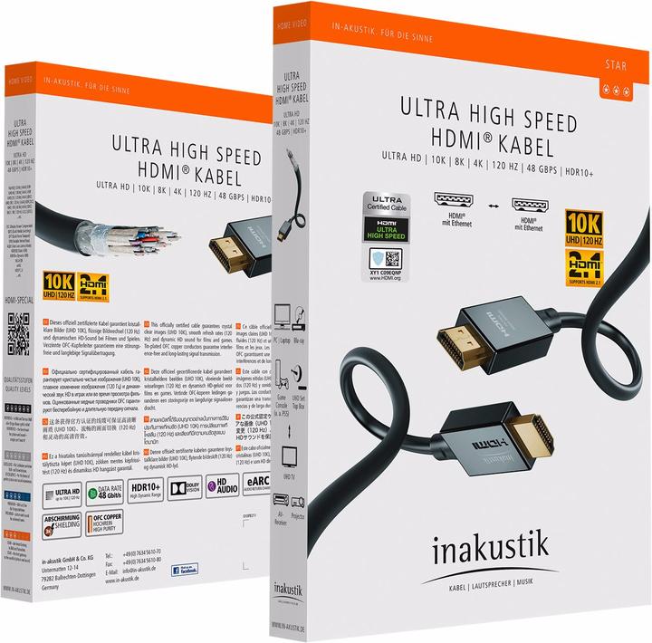 Actual product image Inakustik HDMI – HDMI (2 m, HDMI)