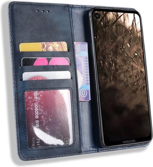 Produktbild MU Style Vintage Style Leder Bookcover Hülle (Motorola One Vision)