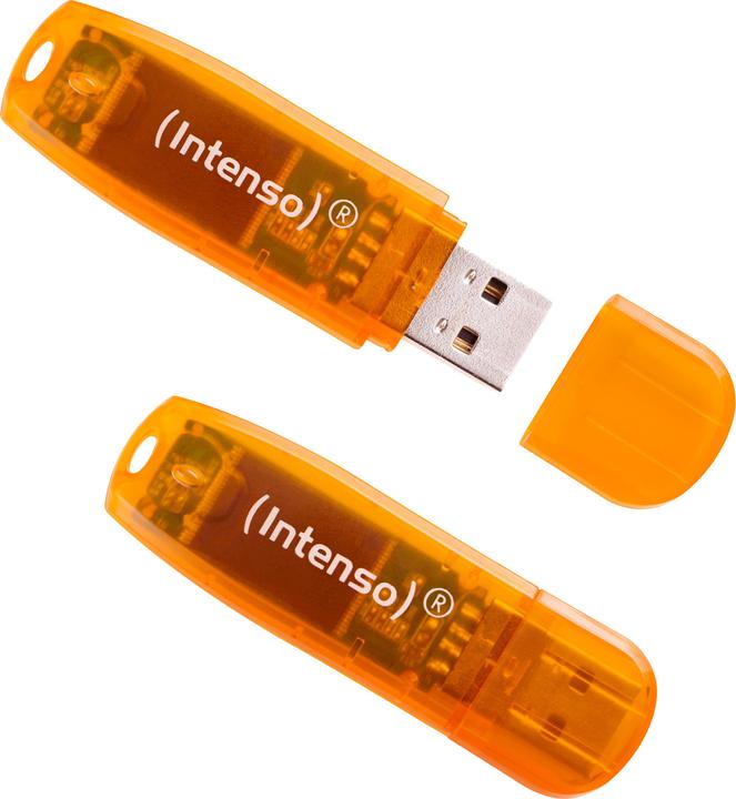 Actual product image Intenso Rainbow 2 x 64GB USB2 Orange (64 GB, USB-A)