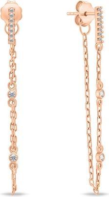 Actual product image Brilio Silver - Delicate bronze earrings with zircons EA842R